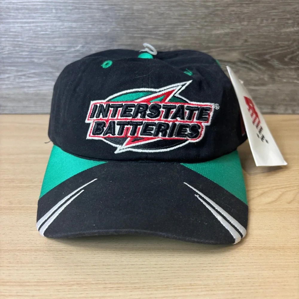 Vintage Nascar Hat Strap Back Black Bobby Labonte Interstate Battery Racing NWT